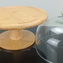 Ver imagem 7 de Prato Bolo com Pé 27x26x26cm Bambu Natural Tampa Vidro Boleira