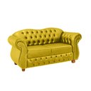 Ver imagem 1 de Conjunto c/ 2 Namoradeiras Chesterfield Merlo - Veludo Amarelo / Decoração, recepção, sala tv estar