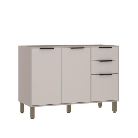 Balcão para Pia 120cm 2 Portas e 3 Gavetas sem Tampo Stylo Luciane Móveis Cinammon-beige