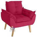 Ver imagem 2 de Kit 02 Poltrona e Puff Opala Suede Vermelho Smf Decor