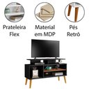 Ver imagem 2 de Rack Bancada para Tv de até 42 2 Prateleiras Lynne Preto/canela