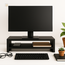 Ver imagem 1 de Suporte para Monitor de Mesa Gamer Prateleira Elevação Ergonômico - Preto