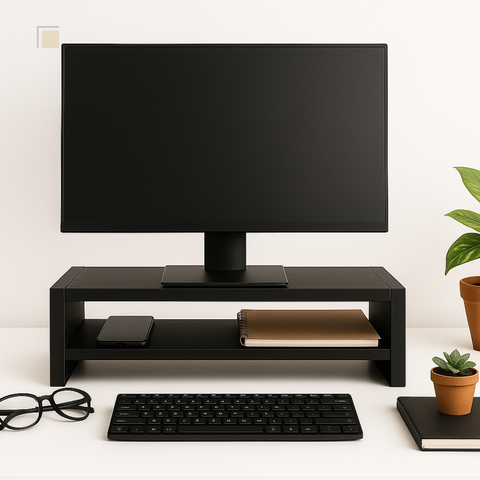 Suporte para Monitor de Mesa Gamer Prateleira Elevação Ergonômico - Preto