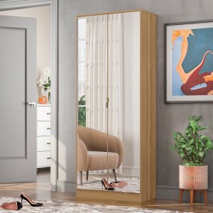 Sapateira Multiuso Estante com Espelho Grife - Nanda Decor:amendola Touch