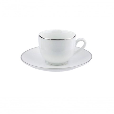 Xícara de Chá em Porcelana Legacy Silver 220ml L?Hermitage Branca
