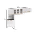 Ver imagem 2 de Kit de Cozinha Completa 3 Peças Diamante (2 Armários + 1 Paneleiro) Branco - Telasul