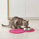 Ver imagem 3 de Tapete Pet Comedouro Vinílico Gato 46x26cm Rosa Uzoo