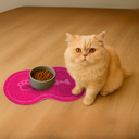 Ver imagem 4 de Tapete Pet Comedouro Vinílico Gato 46x26cm Rosa Uzoo