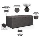 Ver mais imagens de Kit Cabeceira Cama Box Solteiro 100cm com Calçadeira Baú Dália W01 Linho Cinza Escuro - Lyam