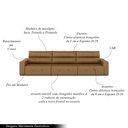 Ver imagem 3 de Sofá Retrátil 5 Lugares 314cm 3 Módulos Nero com USB Couro Caramelo G52 - Gran Belo