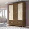 Guarda Roupa 3 Portas Deslizantes 2 Gavetas Castanho Avela - 1
