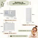 Ver mais imagens de Quarto de Bebê Completo com Berço Americano 3 em 1/Guarda-Roupa/Cômoda Flor Multimóveis MP4941