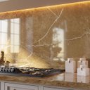 Ver imagem 2 de Papel de Parede Mármore Armani Marrom Brilhante Vinil Adesivo Impermeável Lavável Pia Box Banheiro