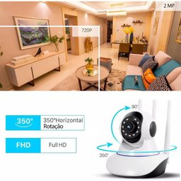 Câmera Robô 3 Antenas Ip Wifi Rotação 360º 720p Segurança - 2