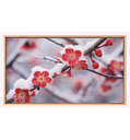Ver imagem 2 de Quadro Decorativo N°181 160x90cm - Panorâmico Botânico - Flores Vermelhas - Madeira Clara - Rollflex
