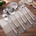 Ver imagem 2 de Kit C/6 Utensílios de Cozinha Inox com Suporte P/ Pendurar