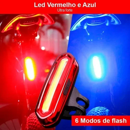 Kit De Luzes De Bicicleta Farol C/ Lanterna Suporte Celular - 6