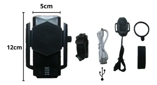 Kit De Luzes De Bicicleta Farol C/ Lanterna Suporte Celular - 9