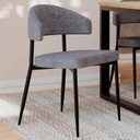 Ver imagem 2 de Cadeira de Jantar Estofada Kit 4 Chloe M25 Linho Lautrec Cinza - Mpozenato
