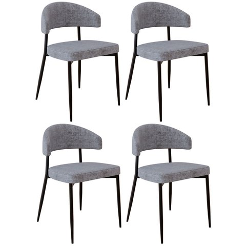 Cadeira de Jantar Estofada Kit 4 Chloe M25 Linho Lautrec Cinza - Mpozenato