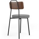Ver mais imagens de Kit 06 Cadeiras Decorativas Estofada Sala Jantar Barcelona L02 Couríssimo Marrom Pied Poule - Lyam L