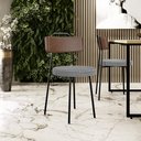 Ver imagem 2 de Kit 06 Cadeiras Decorativas Estofada Sala Jantar Barcelona L02 Couríssimo Marrom Pied Poule - Lyam L