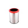 Lixeira Redonda Inox 30 Litros Com Aro Plástico Reciclável - Laranja - 1