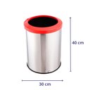 Ver imagem 2 de Lixeira Redonda Inox 30 Litros Com Aro Plástico Reciclável - Laranja