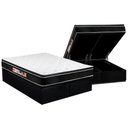 Ver imagem 1 de Cama Box Baú King: Colchão Espuma D33 Castor Black e White Air Euro Pillow + Base CRC Courano