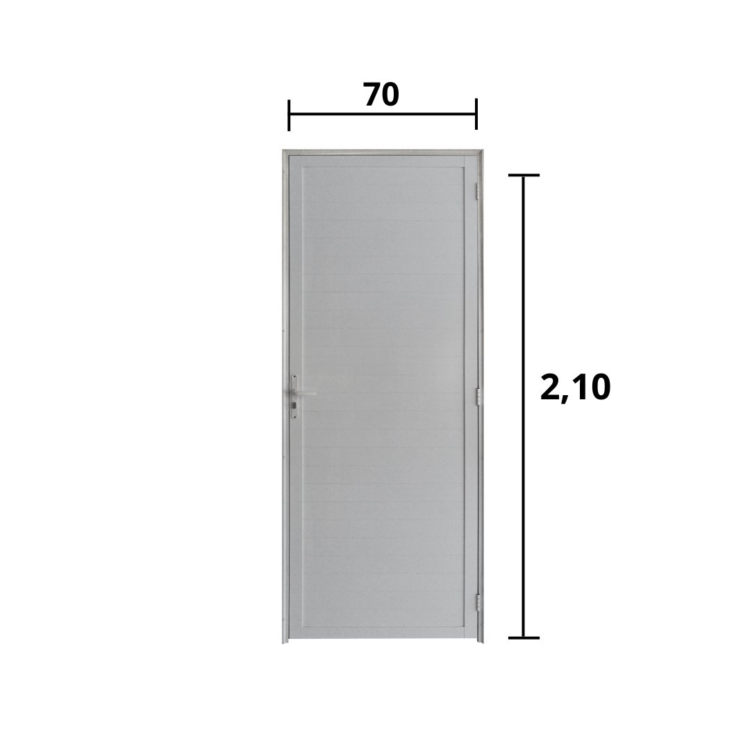 Porta Lambril C/Fechadura Alumínio Branco 2.10 x 0.70 Lado Esquerdo - Hale - 3