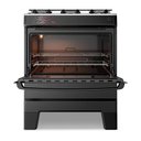 Ver imagem 3 de Fogão a Gás Mesa Inox Tampa de Vidro Forno 84l Esmaltec Ideal Master Preto 5 Bocas Bivolt