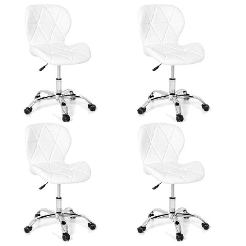 Cadeira Office Eiffel Slim Oficial Giratória - Branco - 4