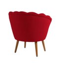 Ver imagem 4 de Kit 3 Poltronas Pétala Sued Vermelho Pés Palito - Kimi Design
