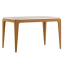 Ver imagem 1 de Mesa de Jantar 4 Lugares Retangular 120cm Tampo Mdf com Vidro Claris N01 Ypê Off White - Lyam Decor