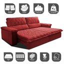 Ver imagem 3 de Sofá Retrátil e Reclinável 3,15m Molas Ensacadas Cama inBox Big Home com Bordado Velusoft