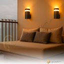 Ver imagem 2 de Luminária de Parede Arandela Vitro Tube Redondo Led 2700k Luz Quente 9w Bivolt Externo Fachada Muro