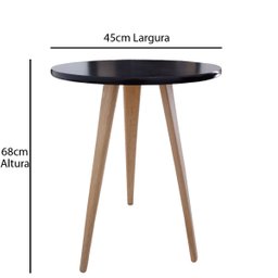Mesa de Cabeceira Mesa de Apoio Lateral Canto Pé Palito 68cm:preto - 4
