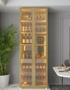 Ver imagem 2 de Cristaleira Torre Modulo Estante Bar Adega LED Pés Ladisa Cor:Off White/Dourado