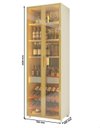 Ver imagem 7 de Cristaleira Torre Modulo Estante Bar Adega LED Pés Ladisa Cor:Off White/Dourado