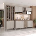 Ver imagem 1 de Armário de Cozinha Modulada Completa Fidelitá Paris 5 Peças 260cm 13 Portas 3 Gavetas com Tampo