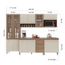 Cozinha Modulada Completa Fidelitá Paris 5 Peças 260cm 13 Portas 3 Gavetas com Tampo - 4