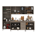 Ver imagem 3 de Armário de Cozinha Modulada Completa Fidelitá Paris 5 Peças 260cm 13 Portas 3 Gavetas com Tampo