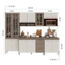 Ver imagem 5 de Armário de Cozinha Modulada Completa Fidelitá Paris 5 Peças 260cm 13 Portas 3 Gavetas com Tampo