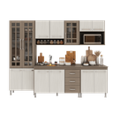 Ver imagem 2 de Armário de Cozinha Modulada Completa Fidelitá Paris 5 Peças 260cm 13 Portas 3 Gavetas com Tampo