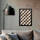 Ver imagem 2 de Quadro Bauhaus Marrom - Bolinhas 33x24cm - com Vidro:moldura Branca