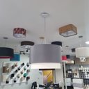 Ver imagem 7 de Lustre Pendente Cilíndrico Vivare Md-4383 Cúpula em Tecido 45x25cm - Bivolt - Rustico-Cinza - 110V/2