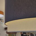 Ver imagem 6 de Lustre Pendente Cilíndrico Vivare Md-4383 Cúpula em Tecido 45x25cm - Bivolt - Rustico-Cinza - 110V/2