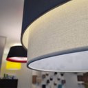 Ver imagem 5 de Lustre Pendente Cilíndrico Vivare Md-4383 Cúpula em Tecido 45x25cm - Bivolt - Rustico-Cinza - 110V/2