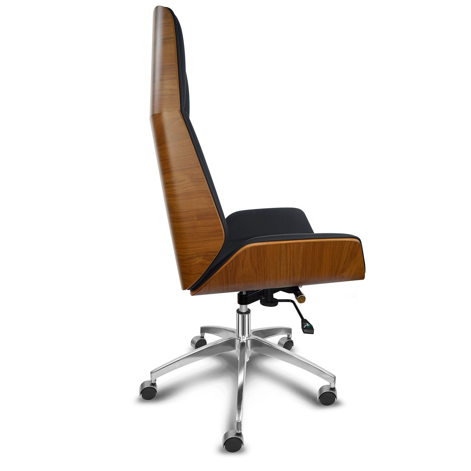 Cadeira Presidente Escritório Ergonômica Gogo Chair Deluxe Wood - Preta - 3