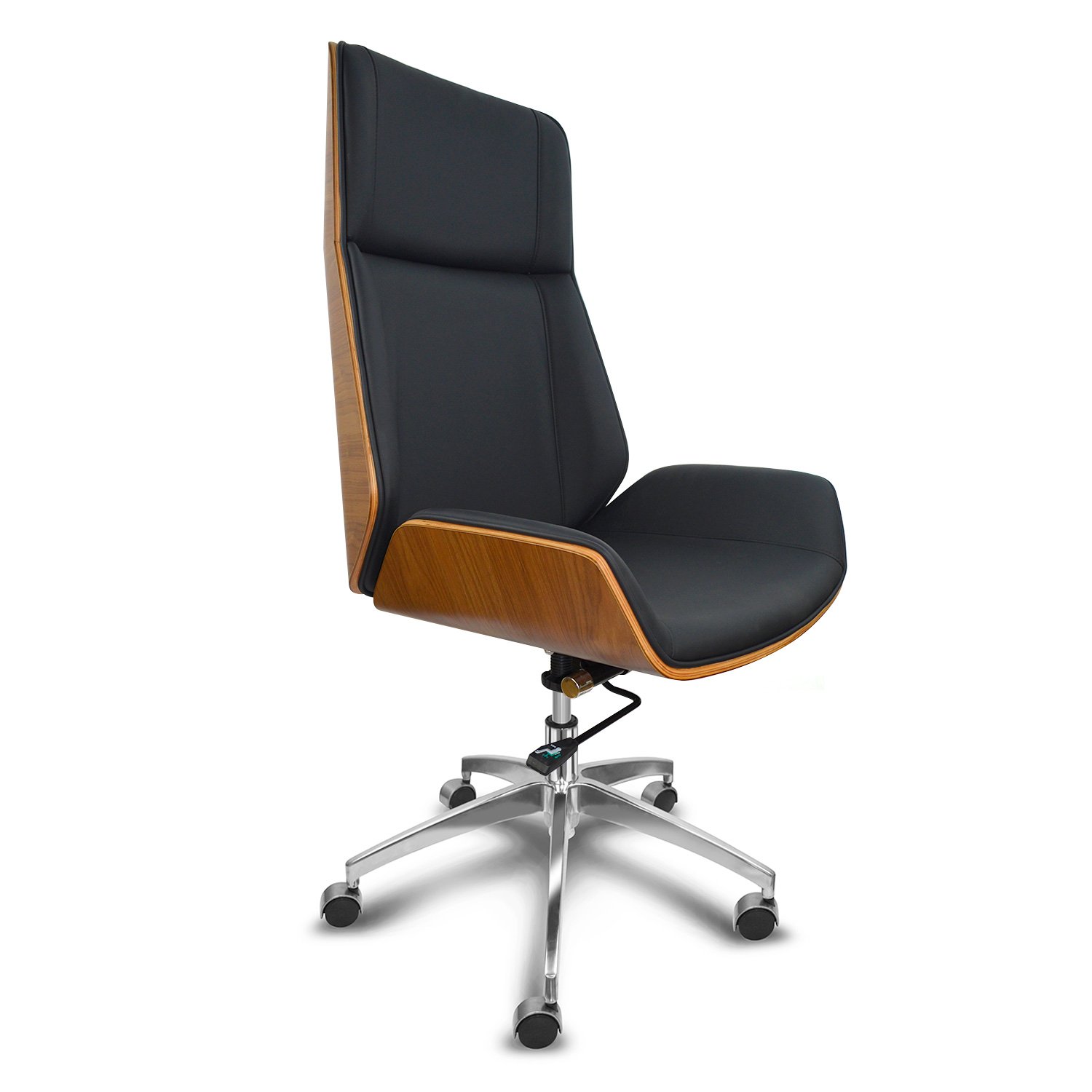 Cadeira Presidente Escritório Ergonômica Gogo Chair Deluxe Wood - Preta